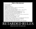 A motivational poster of the "Rules of the Internet"